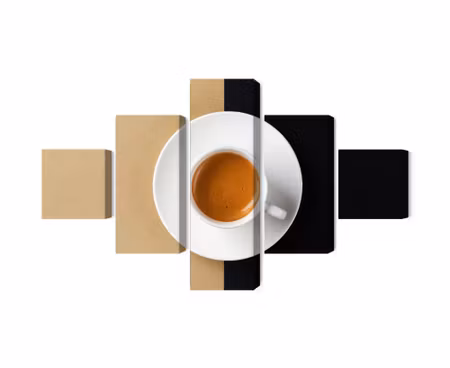 Canvastavla - Multipart a Cup of Italian Coffee