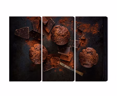 Canvastavla - Multipart Chocolate Muffins
