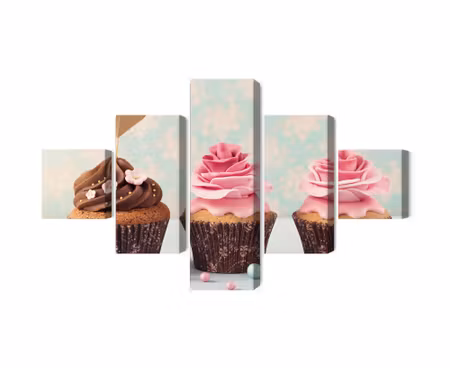 Canvastavla - Multipart Cupcakes with Cream