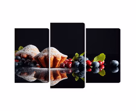 Canvastavla - Multipart Muffins with Fruits