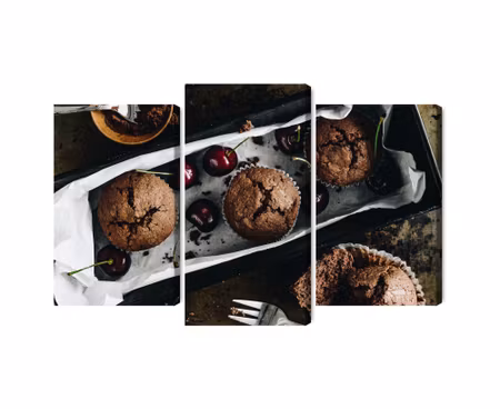 Canvastavla - Multipart Muffins with Cherries