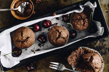 Canvastavla - Multipart Muffins with Cherries
