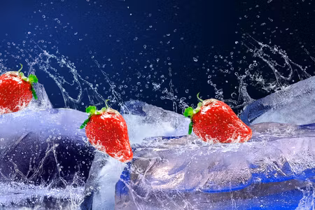 Canvastavla - Multipart Strawberries on Ice
