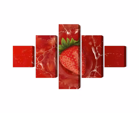 Canvastavla - Multipart Juicy Strawberry