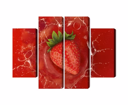 Canvastavla - Multipart Juicy Strawberry