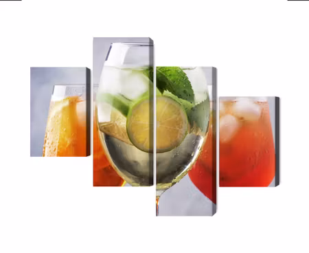 Canvastavla - Multipart Set of Summer Cocktails