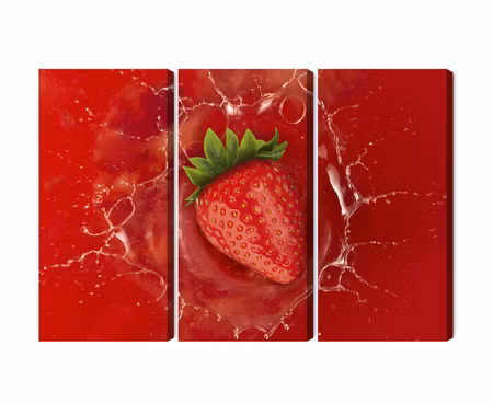 Canvastavla - Multipart Juicy Strawberry