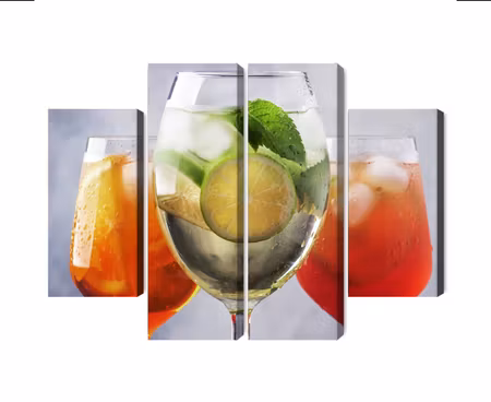 Canvastavla - Multipart Set of Summer Cocktails