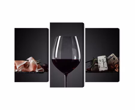 Canvastavla - Multipart a Glass of Red Wine