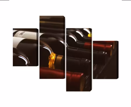 Canvastavla - Multipart Delicious Wine Bottles