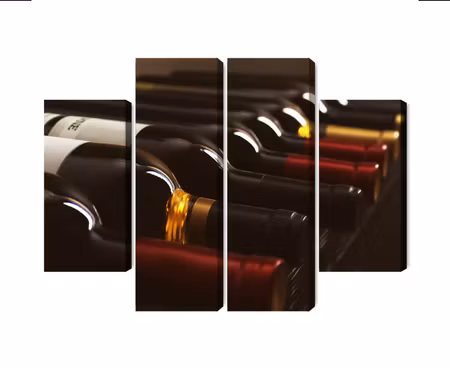 Canvastavla - Multipart Delicious Wine Bottles