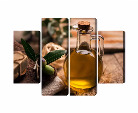 Canvastavla - Multipart a Bottle of Olive Oil