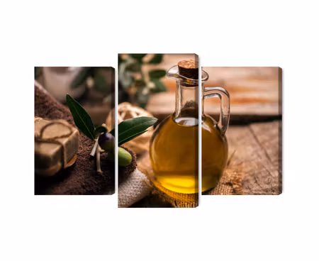 Canvastavla - Multipart a Bottle of Olive Oil