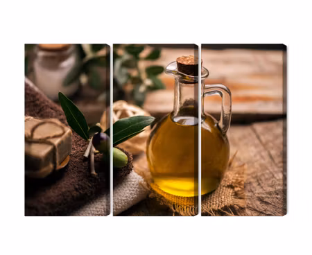 Canvastavla - Multipart a Bottle of Olive Oil