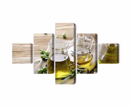 Canvastavla - Multipart Olive Oil with Green