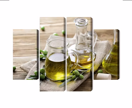 Canvastavla - Multipart Olive Oil with Green