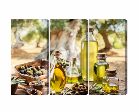 Canvastavla - Multipart Oil Bottles