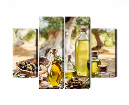 Canvastavla - Multipart Oil Bottles
