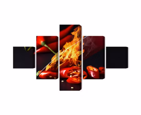 Canvastavla - Multipart Burning Knife