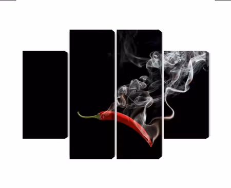 Canvastavla - Multipart Red Chili with Smoke