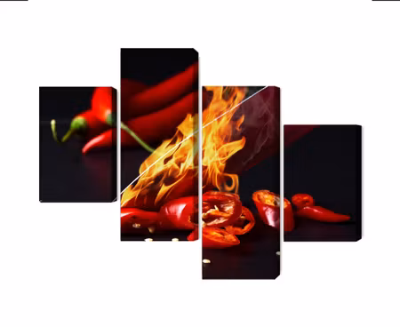 Canvastavla - Multipart Burning Knife