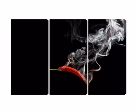 Canvastavla - Multipart Red Chili with Smoke