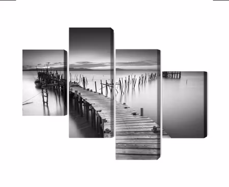 Canvastavla - Multipart a Dilapidated Pier