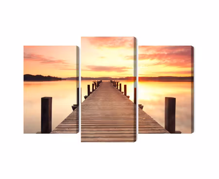 Canvastavla - Multipart Sunset on the Pier
