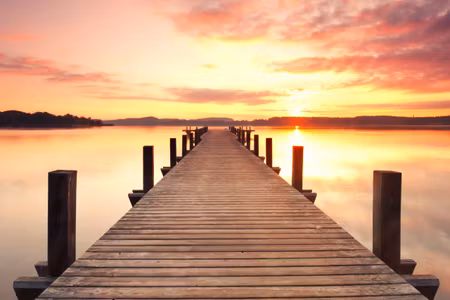 Canvastavla - Multipart Sunset on the Pier