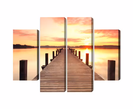Canvastavla - Multipart Sunset on the Pier