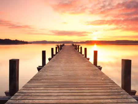 Canvastavla - Multipart Sunset on the Pier