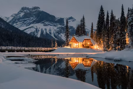 Canvastavla - Multipart Emerald Lake in Canada in