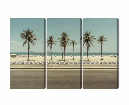 Canvastavla - Multipart Palm Trees on the Ipanema