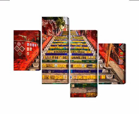 Canvastavla - Multipart Selaron Stairs in the