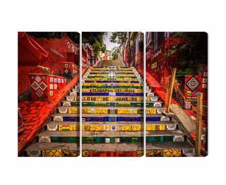 Canvastavla - Multipart Selaron Stairs in the