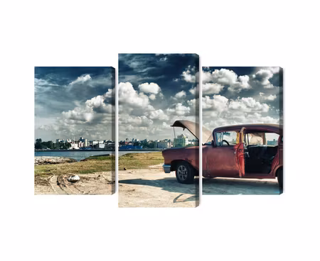 Canvastavla - Multipart Panoramic View of Havana