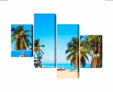Canvastavla - Multipart Varadero Beach in Cuba