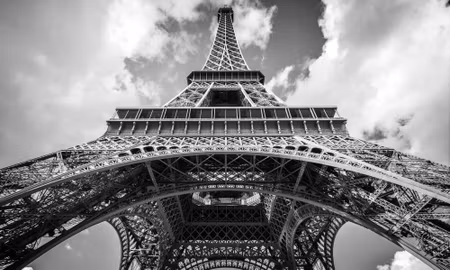 Canvastavla - Multipart Paris Eiffel Tower Black