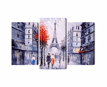 Canvastavla - Multipart the View of the Paris