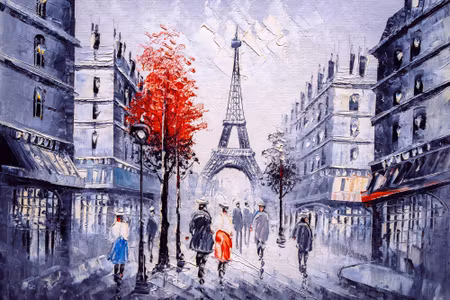 Canvastavla - Multipart the View of the Paris