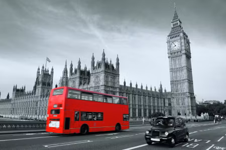 Canvastavla - Multipart Red London Bus