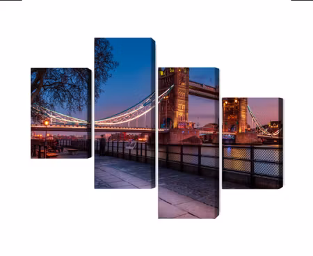 Canvastavla - Multipart Tower Bridge in London At