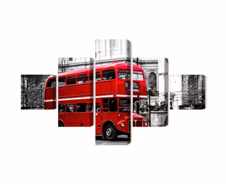 Canvastavla - Multipart a Double Decker Bus in