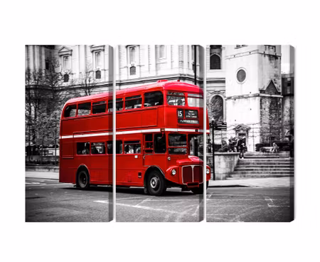 Canvastavla - Multipart a Double Decker Bus in