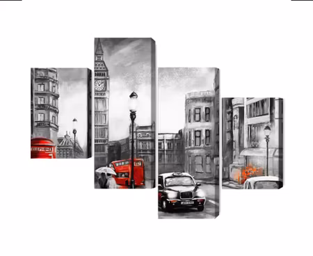 Canvastavla - Multipart London Street View