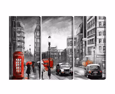 Canvastavla - Multipart London Street View