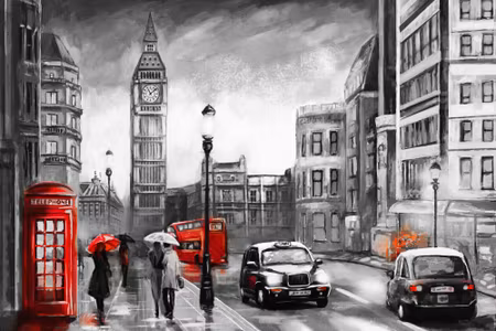Canvastavla - Multipart London Street View