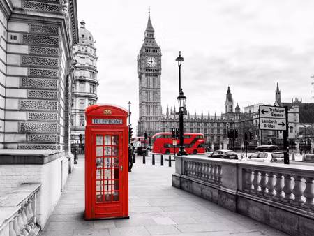 Canvastavla - Multipart London Telephone Booth