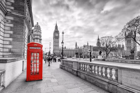 Canvastavla - Multipart Red London Telephone