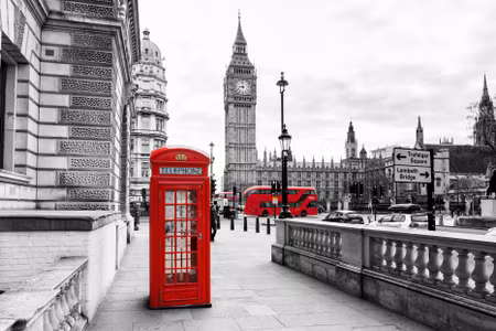 Canvastavla - Multipart London Telephone Booth